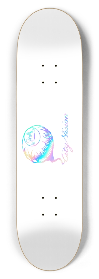 White and Rainbow Logo 8.50 8-1/2 Skateboard Deck
