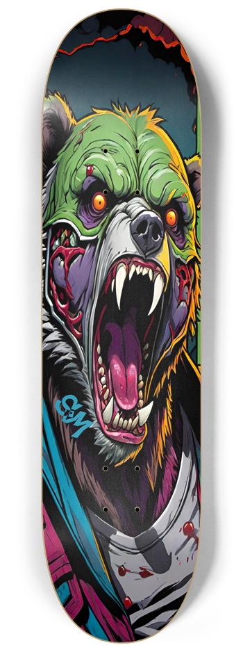 Retro Frankie Zombie Bear Neo Deck 8-1/4 Skateboard Deck