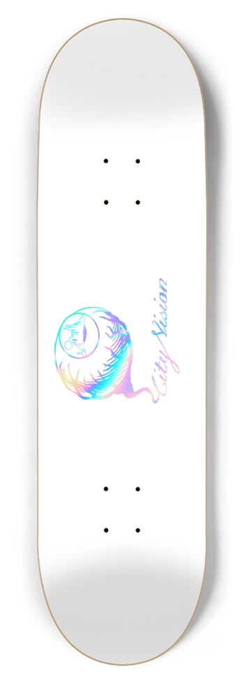 White and Rainbow Logo 8.75 8-3/4 Inch Skateboard