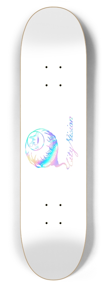 White and Rainbow Logo 7.87 7-7/8 Skateboard Deck