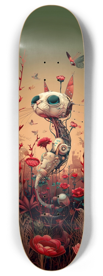 Bloomy robot cat Custom Skateboard 8 Inch Skateboard Deck