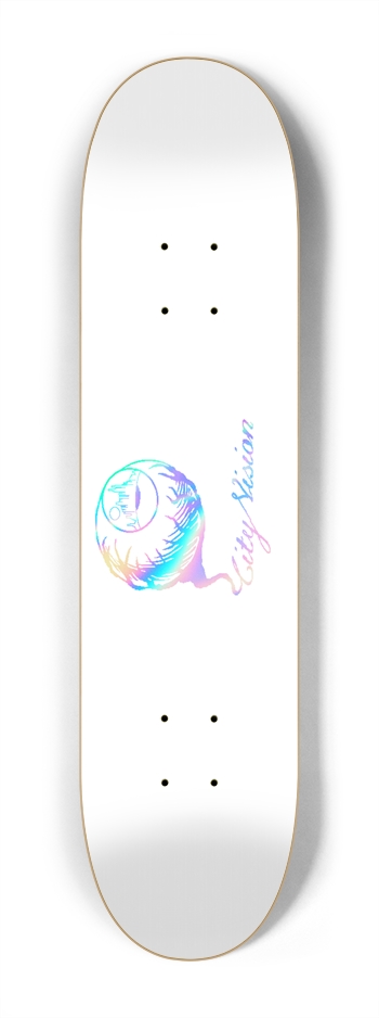 White and Rainbow Logo Mini 7.25 7-1/4 Mini/Kid Skateboard