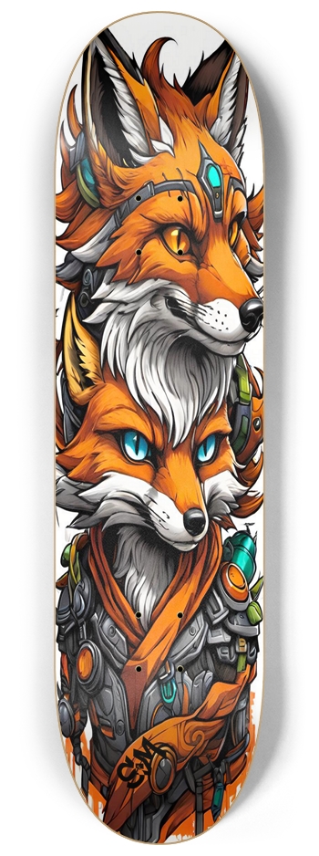 Screaming Monkey Fox Face DOS Deck 8-1/4 Skateboard Deck