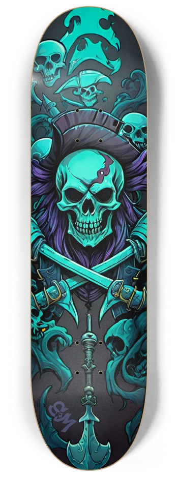 Screaming Monkey Pirate Deck 8-1/4 Skateboard Deck