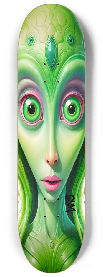 Screaming Monkey - Alien Girl ONE Deck 8-1/4 Skateboard Deck