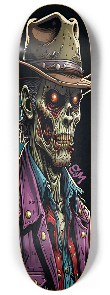 Retro Zombie Cowboy ONE Deck 8-1/4 Skateboard Deck