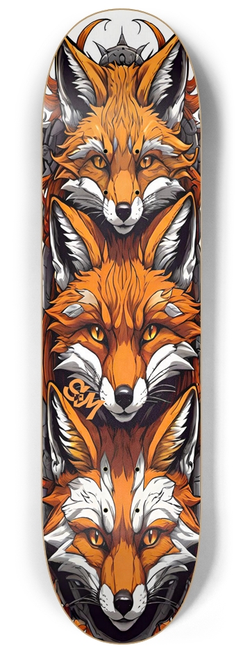 Screaming Monkey Fox Face UNO Deck 8-1/4 Skateboard Deck