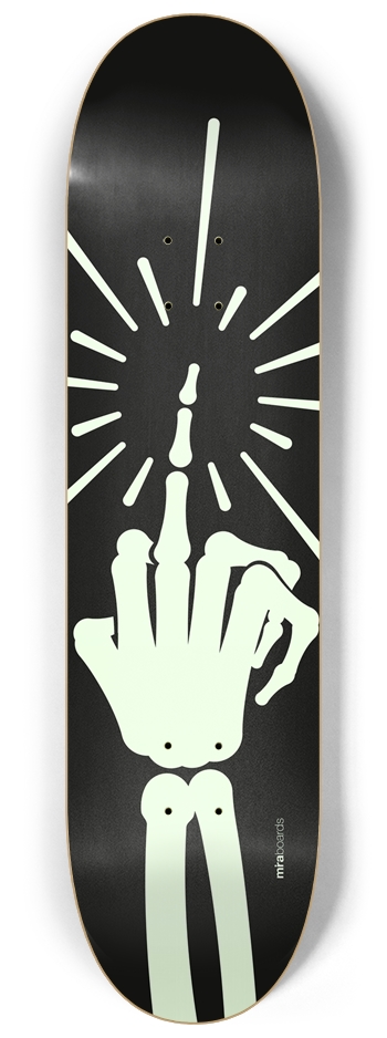 Skeleton Finger Glow 8-1/4 Skateboard Deck