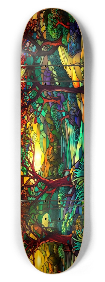 Landscape Stained Glass 7.62 7-5/8 Skateboard Deck