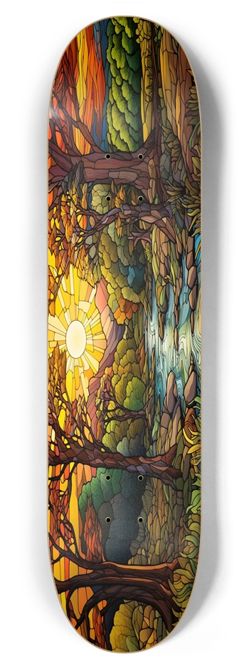 Sunset Stained Glass 7.87 7-7/8 Skateboard Deck