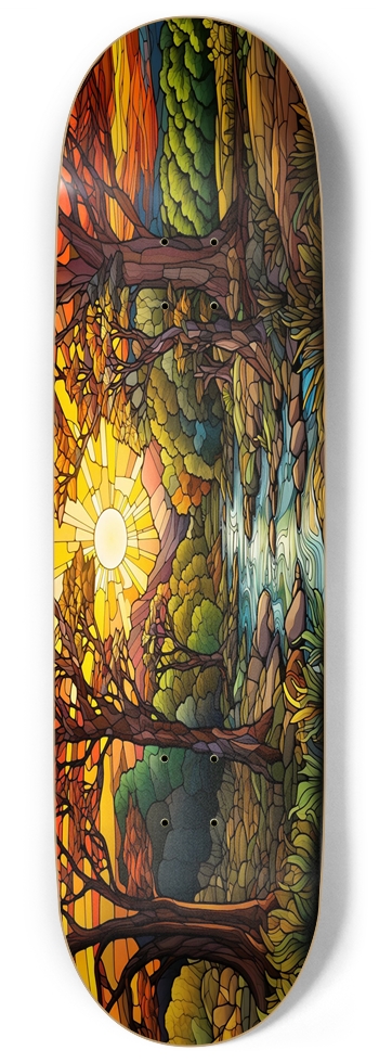 Sunset Stained Glass 9.00 9 Inch Skateboard