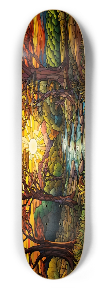 Sunset Stained Glass 7.50 7-1/2 Skateboard Deck