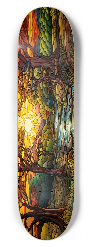 Sunset Stained Glass 7.75 7-3/4 Skateboard Deck