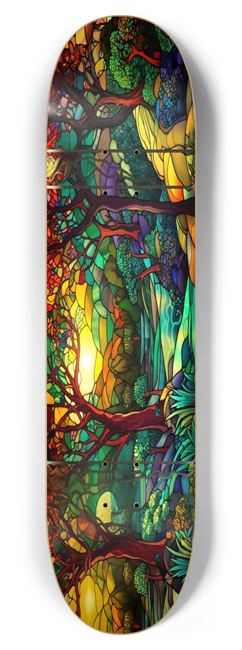 Landscape Stained Glass 7.87 7-7/8 Skateboard Deck