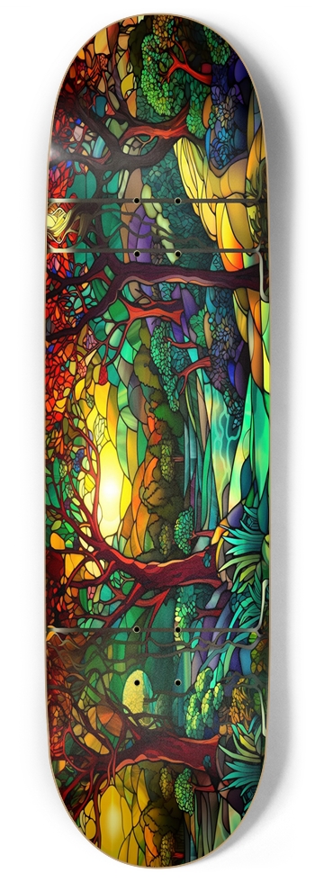 Landscape Stained Glass 9.00 9 Inch Skateboard