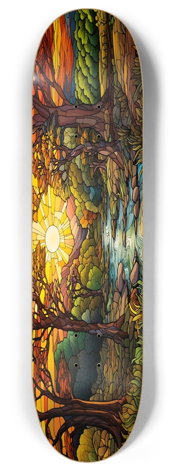 Sunset Stained Glass 8.00 8 Inch Skateboard Deck