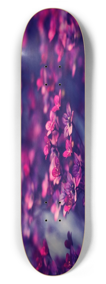 Purple Flowers 7.62 7-5/8 Skateboard Deck
