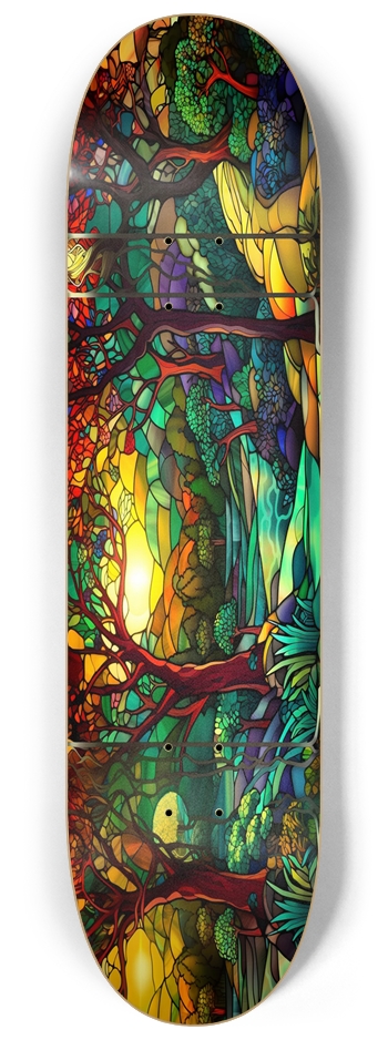Landscape Stained Glass 8.25 8-1/4 Skateboard Deck