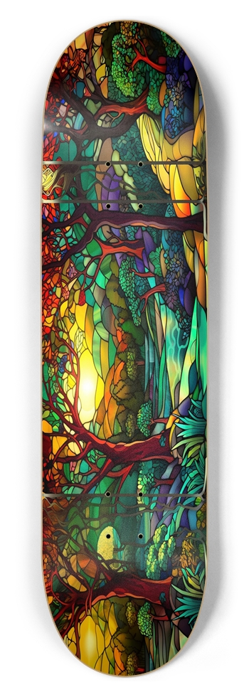 Landscape Stained Glass 8.50 8-1/2 Skateboard Deck