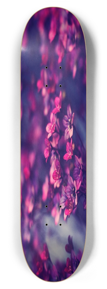 Purple Flowers 7.87 7-7/8 Skateboard Deck