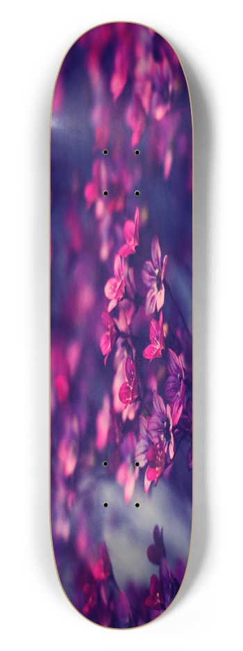 Purple Flowers 7.50 7-1/2 Skateboard Deck
