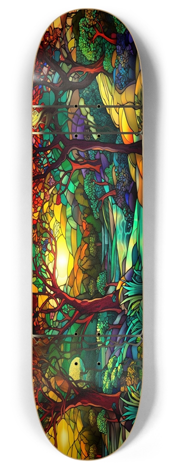 Landscape Stained Glass 8.00 8 Inch Skateboard Deck