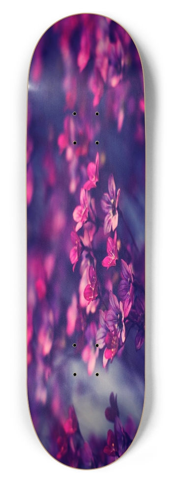 Purple Flowers 8.75 8-3/4 Inch Skateboard