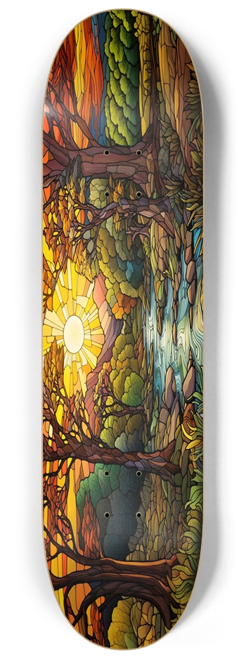 Sunset Stained Glass 8.25 8-1/4 Skateboard Deck