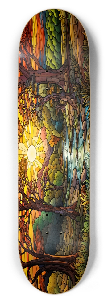 Sunset Stained Glass 8.50 8-1/2 Skateboard Deck