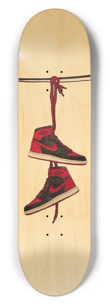 AJ 1 Custom Skateboard Sneaker Skateboard 8-1/2 Skateboard Deck