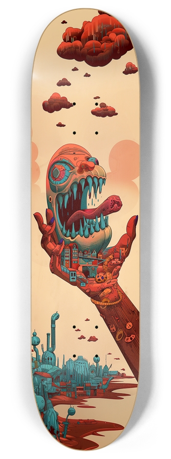 Santa monster hand Skateboard 8 Inch Skateboard Deck