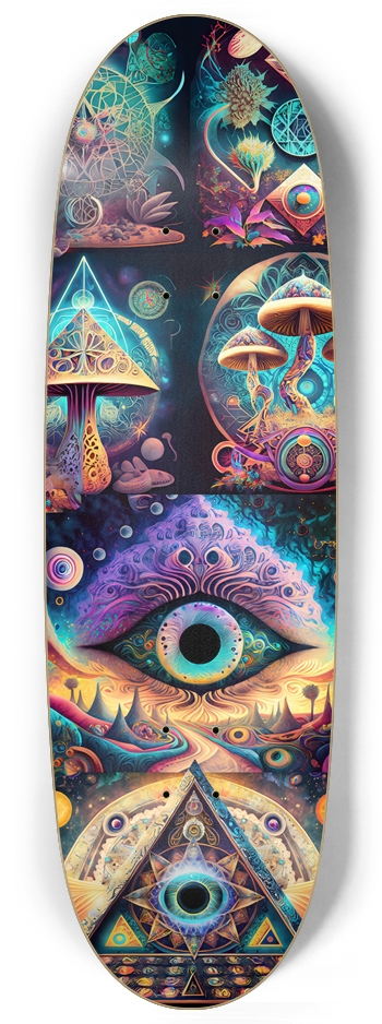 Egg Shape Psychedelic Skateboard