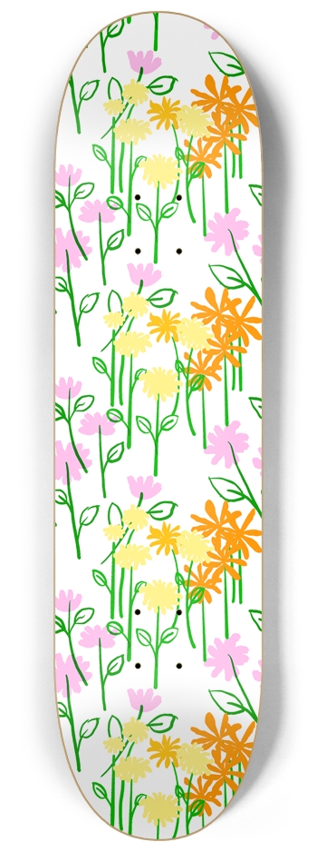 Maisy Daisy Summer Pink Yellow Orange 8-1/4 Skateboard Deck