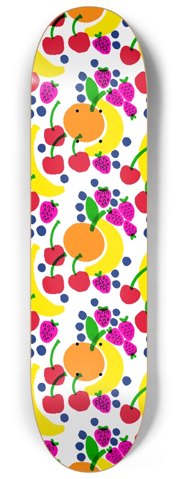 Fruit Bowl Bright On White 8-1/4 Skateboard Deck