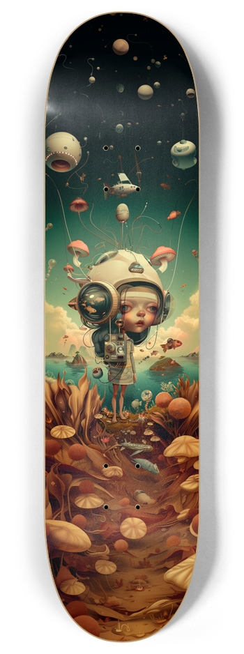 Space bubble kid Skateboard 8 Inch Skateboard Deck