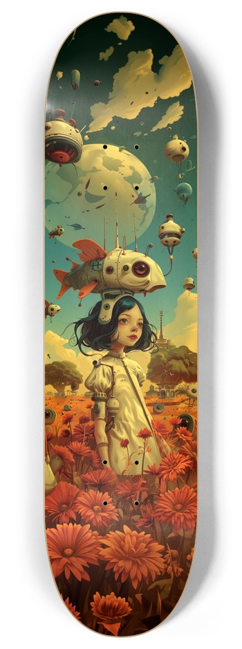 Space anime kid art Skateboard 8 Inch Skateboard Deck
