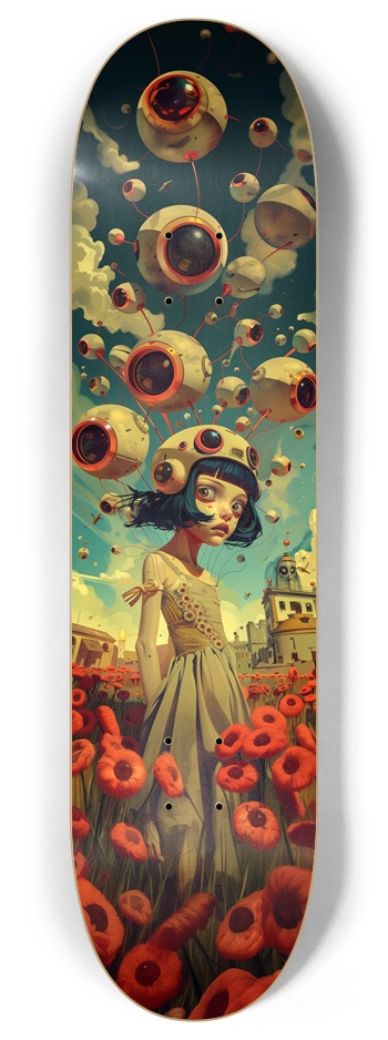 Anime girl with bubble drones Skateboard 8 Inch Skateboard Deck