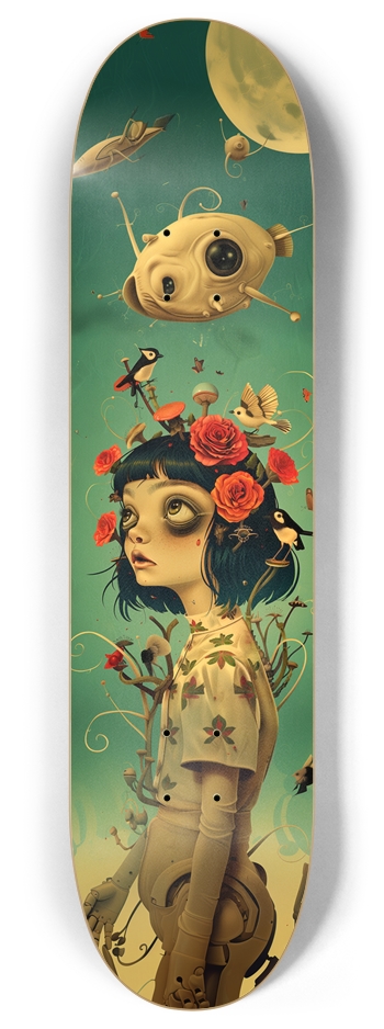 Robot bloomy girl skateboard 8 Inch Skateboard Deck