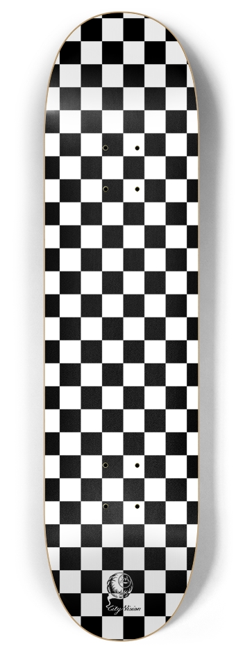 Checkered White 8.00 8 Inch Skateboard Deck