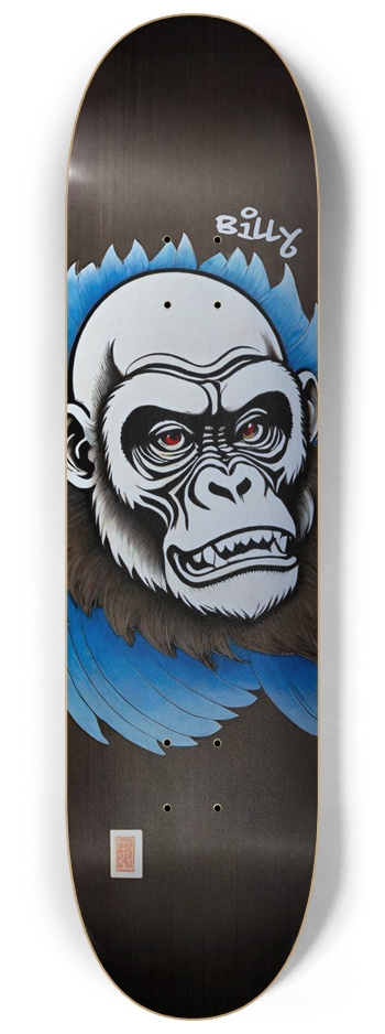 GO-RILLA Deck 07 Teak Wood Natural Limited Signed 8-1/4 Skateboard Deck