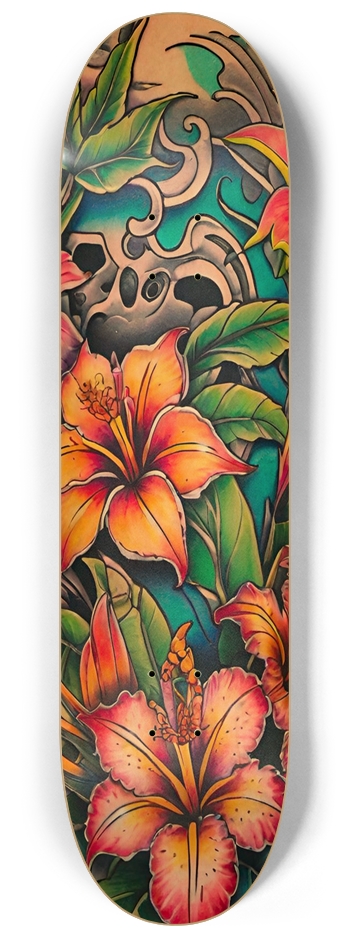 Hibiscus Flowers 01 8-1/4 Skateboard Deck