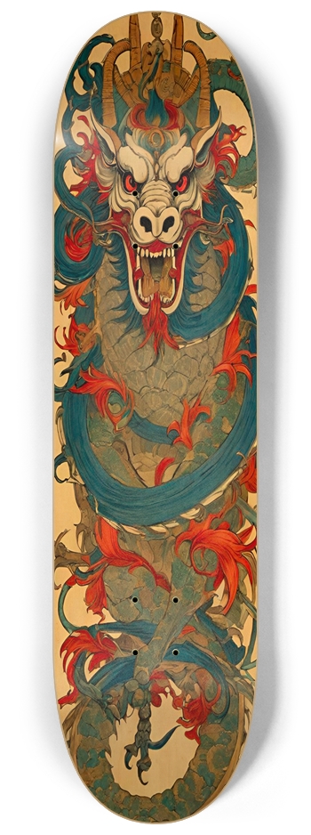 Hmong Dragon 06 Limited Natural Bamboo Wood 8-1/4 Skateboard Deck