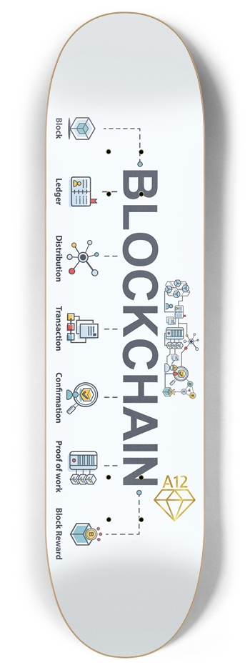 Blockchain-01 8 Inch Skateboard Deck