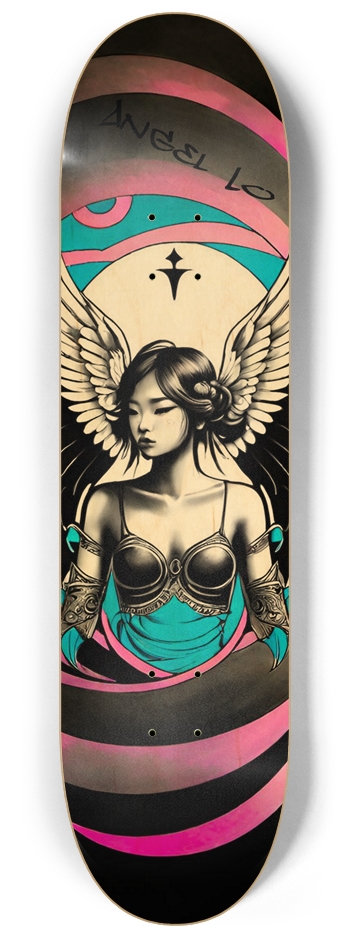 Hmong Girl Angel Lo 04 Limited Bamboo Wood Signed 8-1/4 Skateboard Deck