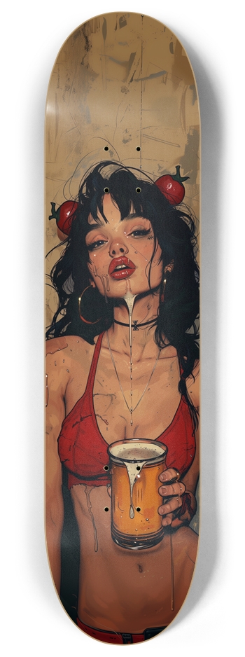 Beer punky sexy girl Skateboard 8 Inch Skateboard Deck