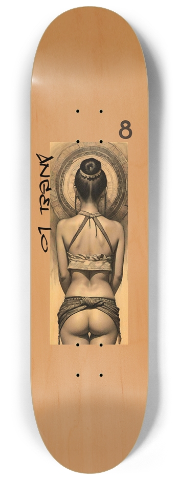 Hmong Girl Angel Lo 08 Bamboo Signed 8-1/4 Skateboard Deck