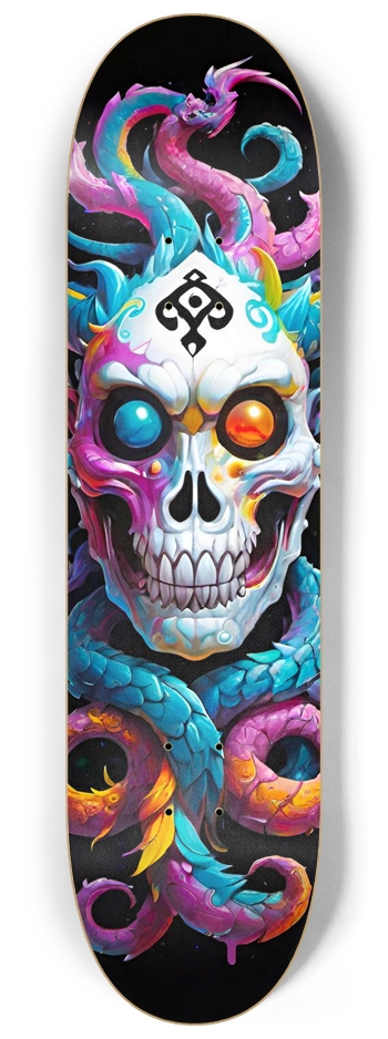 Hmong River Spirit 01 Original Skull 8-1/4 Skateboard Deck
