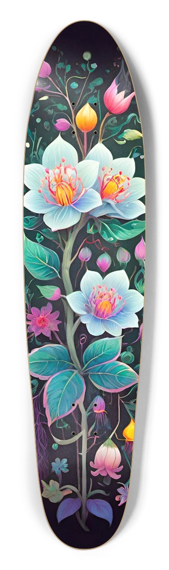 Hmong Flower Girl 01 Airbrush Longboard Longboard Shape