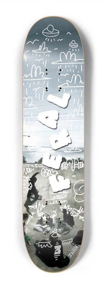 Feral Doodle (The Bros) MINI DECK 7-1/4 Mini/Kid Skateboard