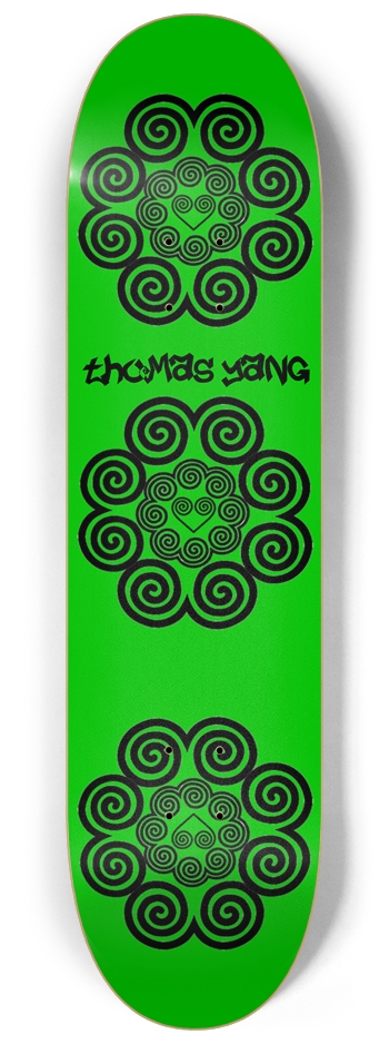 Hmong Elephant's Foot Thomas Yang Bamboo Signed 8-1/4 Skateboard Deck